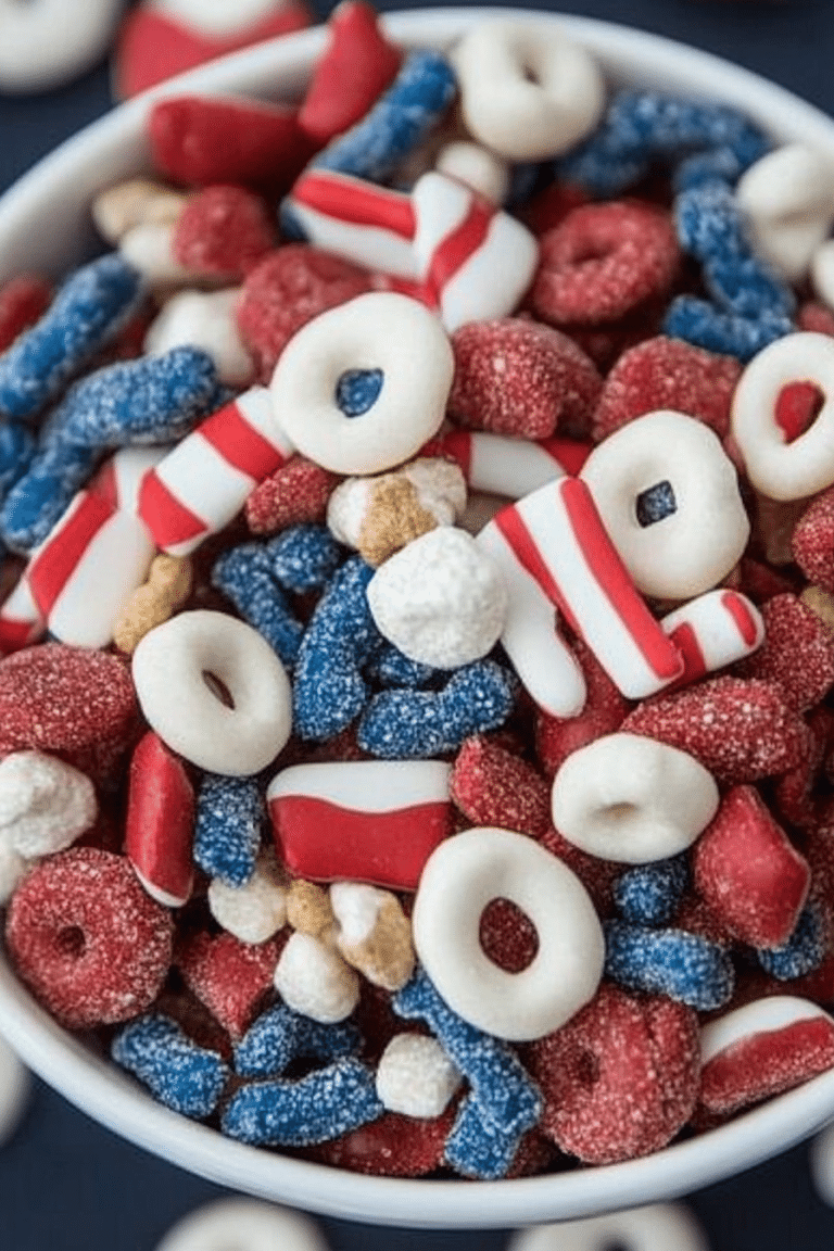 red white blue snack mix