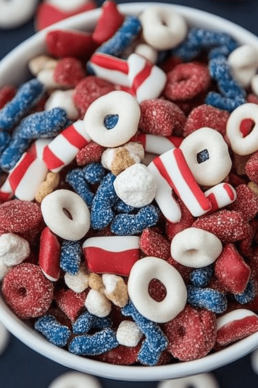 red white blue snack mix