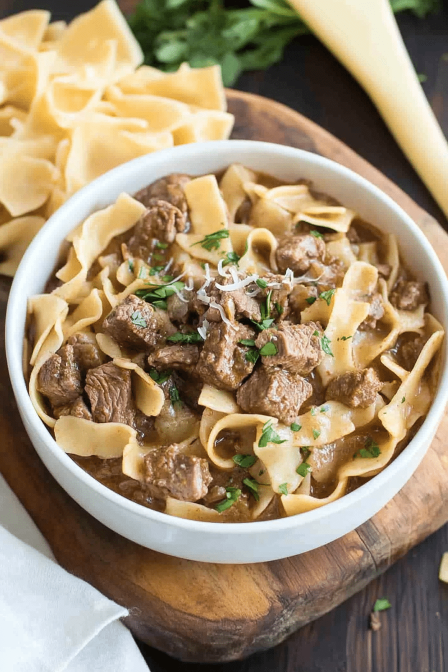 slow cooker beef noodles