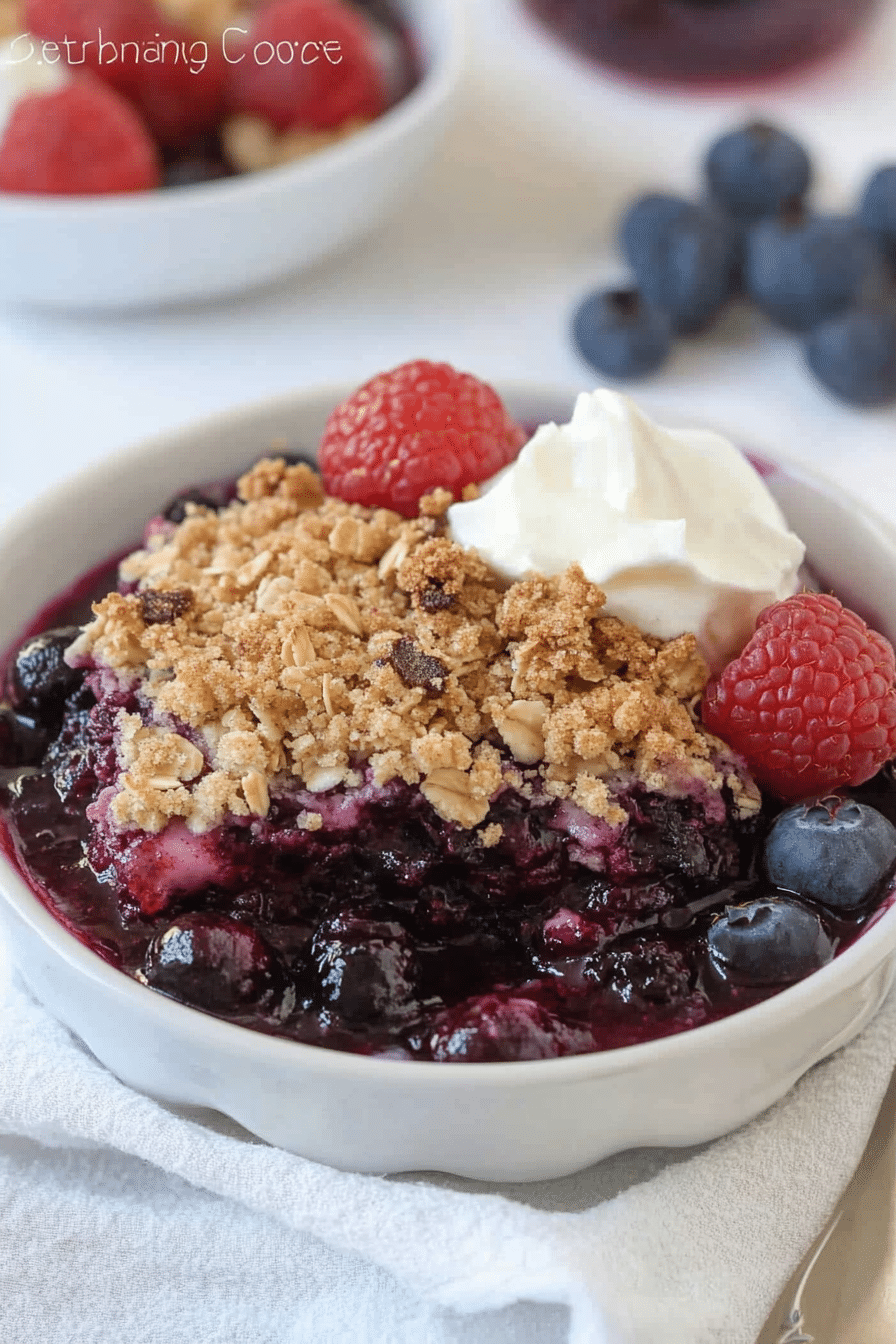 slow cooker berry crumble