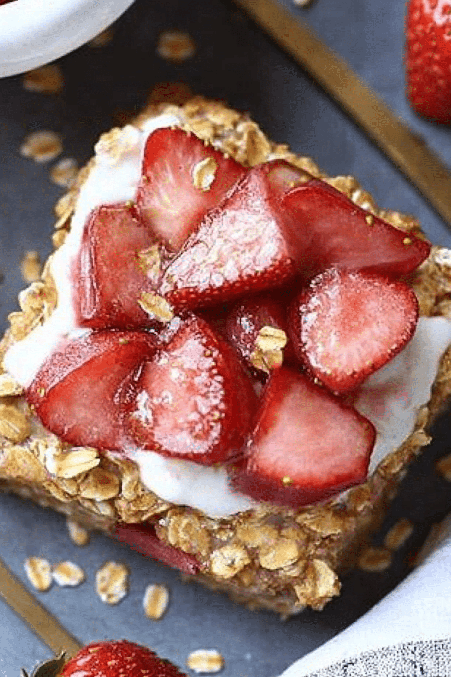 strawberry rhubarb baked oats