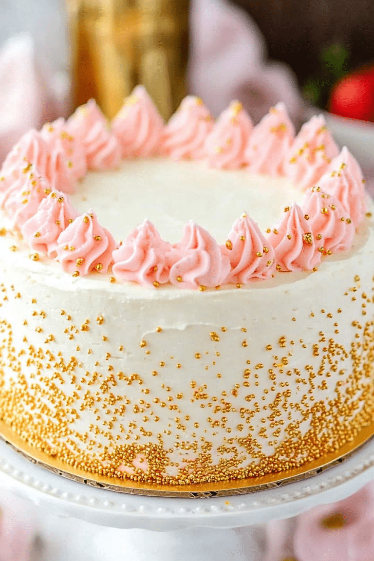 champagne strawberry cake
