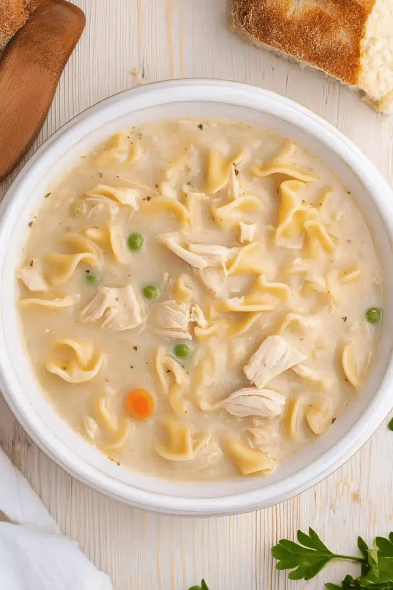 Creamy Chicken Noodle Soup with Bacon