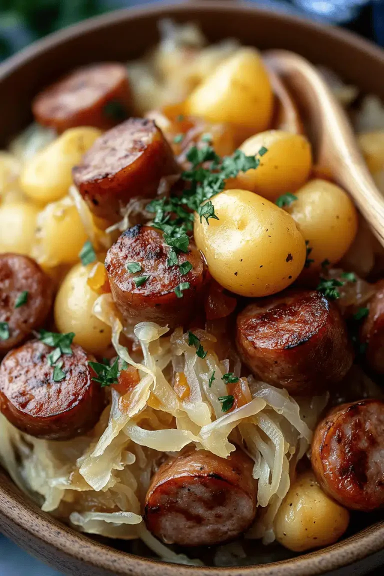 Crock-Pot Sausage Sauerkraut Potatoes