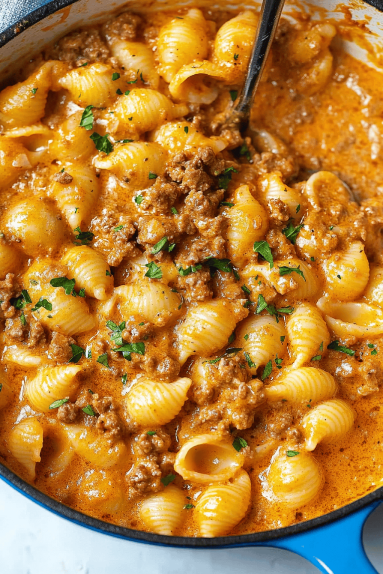 Creamy Beef and Shells