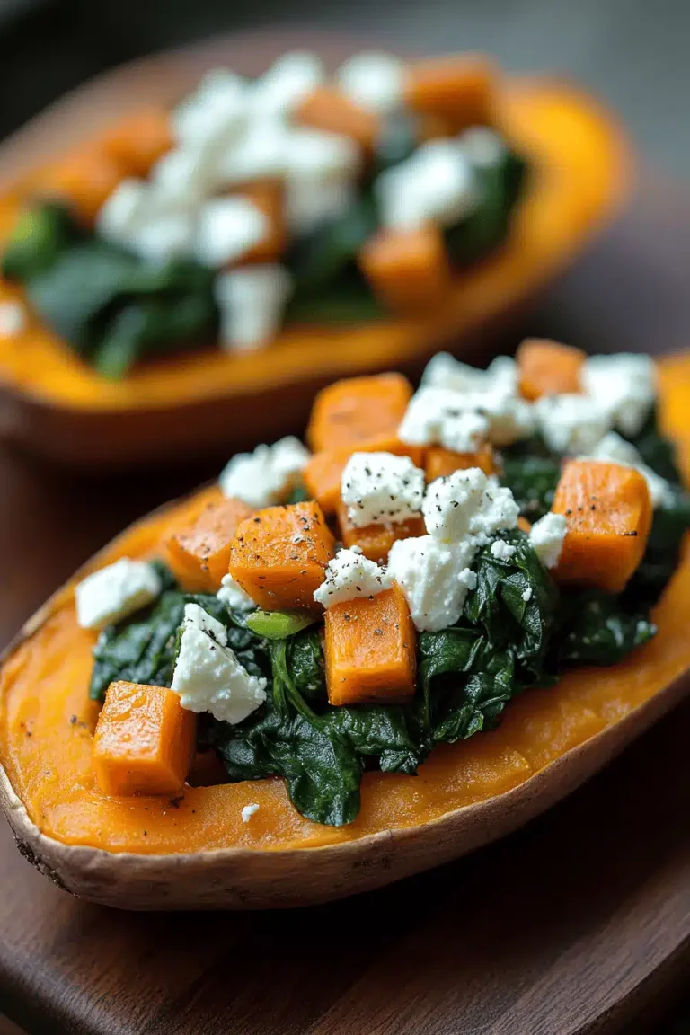 Spinach Stuffed Sweet Potatoes