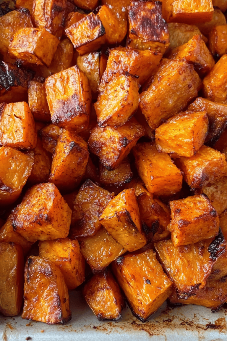 Roasted Sweet Potatoes with garlic and Parmesan