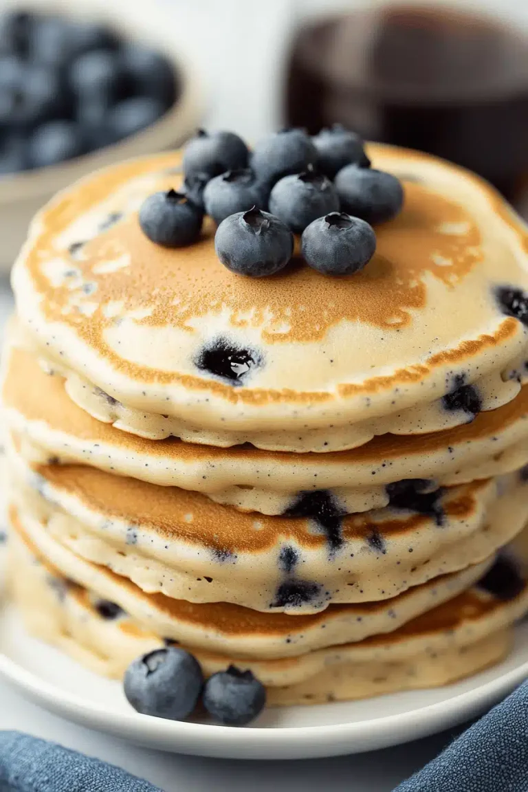 Healthy Wild Blueberry Cottage Cheese Pancakes [+Video]