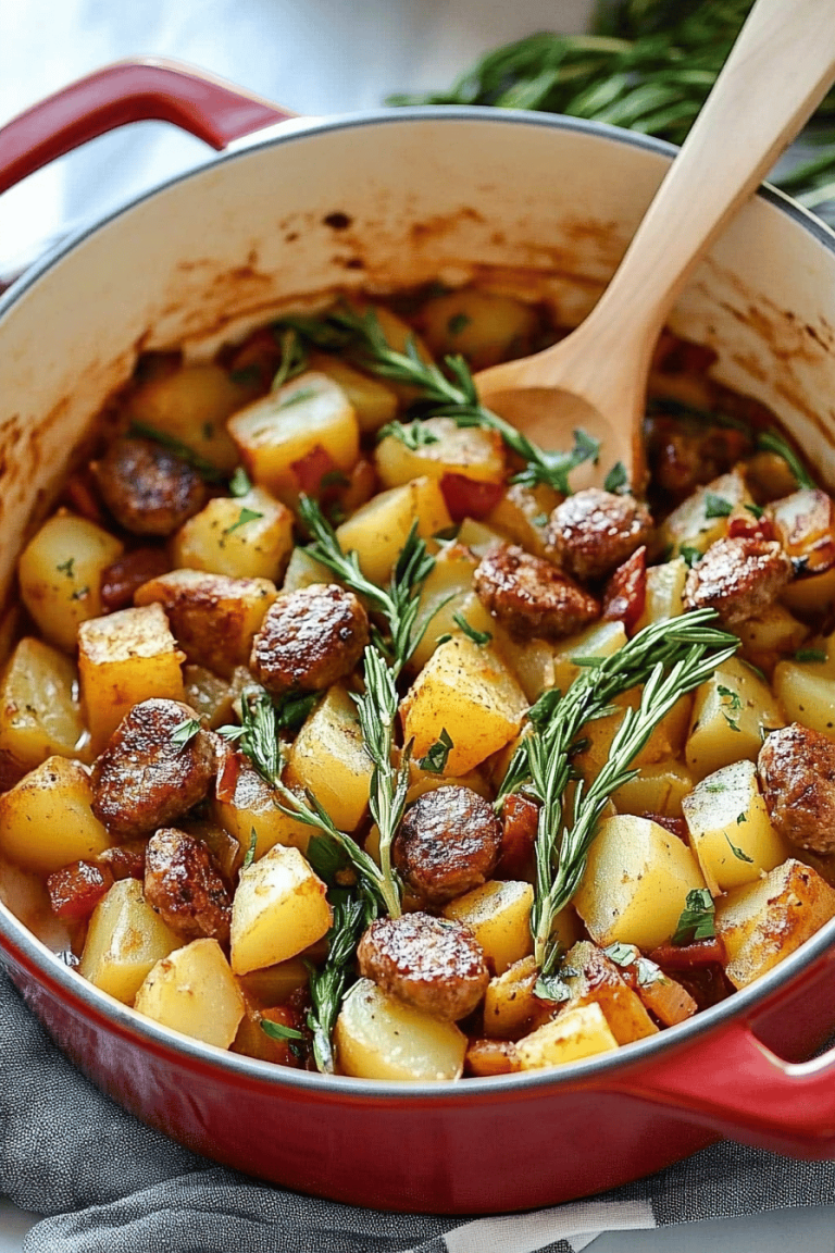 Speedy Sausage Cabbage Potato Skillet