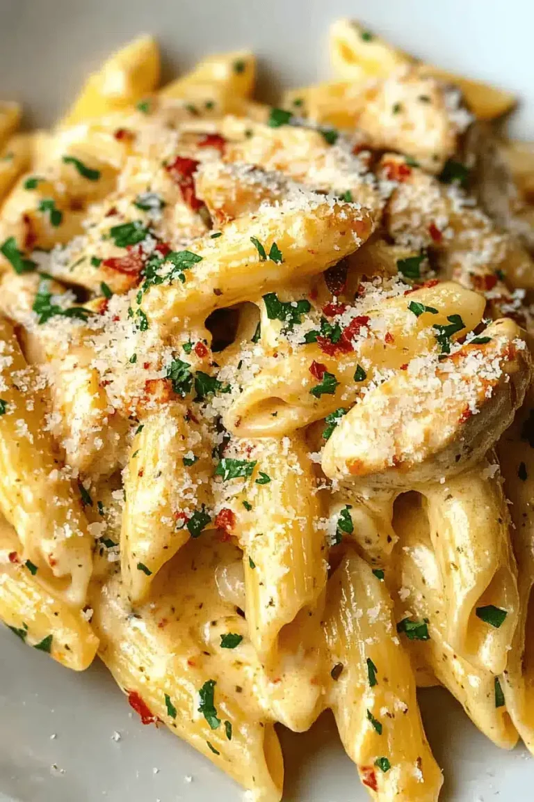 Crockpot Garlic Parmesan Chicken Pasta (4-Ingredient)