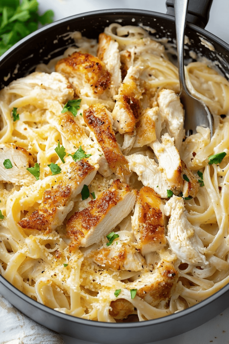 Chicken Alfredo Biscuit Bake