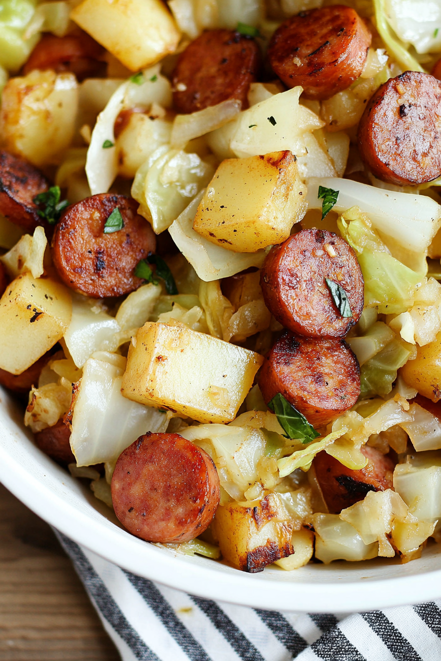 kielbasa cabbage potato skillet