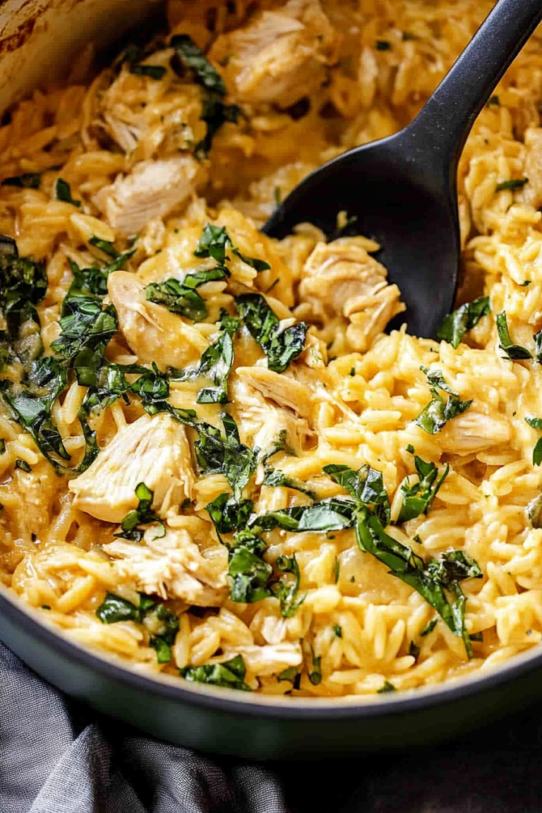 cheesy chicken orzo